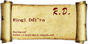 Ringl Dóra névjegykártya